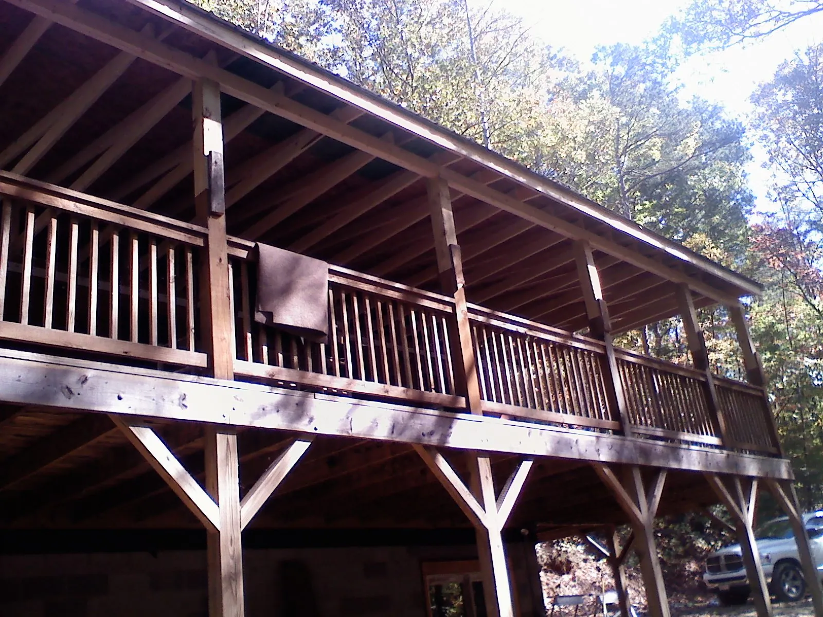 Timber framing under a new elevated porch and deck — Roof Leak Repair in Guys Mills by Roofing Brothers